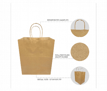 Express Delivery - Brown Paper Bag 12x24x30  with Twisted Handle Recycled - ID 7143531