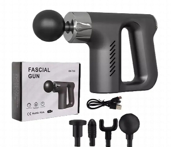 Express Delivery - Portable KH 740 Body Massager Gun Multi Handle Mini Fascia Muscle Massage Gun with 4 Interchangeable Heads - ID 7143644