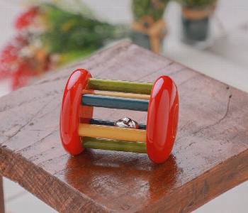 Express Delivery - Small Tumbler Red Natural Wooden Rattle Toy for Babies - ID 7143676