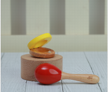 Express Delivery - Maraca and Clapper Natural Wooden Rattle Toy for Babies - ID 7143678