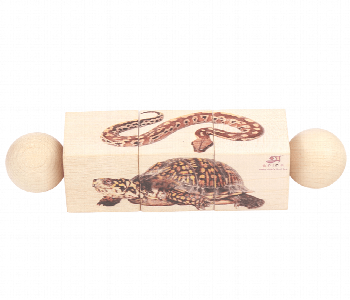 Express Delivery - Rotating Reptiles Educational Natural Wooden Puzzles for Kids - ID 7143680