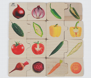 Express Delivery - Vegetables Chunky Wooden Puzzles - ID 7143701