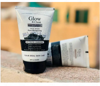 Express Delivery - Glow And Clean Whitening Activated Charcoal Face Wash for Men and Women - ID 7143851