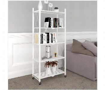 Express Delivery - Kitchen Folding Rack 5 Layers White Metal Body - ID 7144340