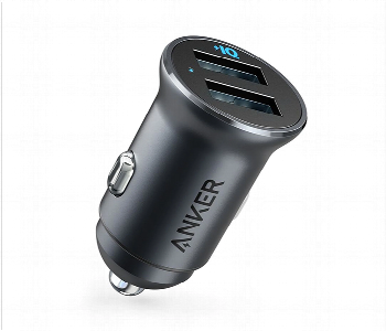 Express Delivery - Anker Car Charger PowerDrive 2 Alloy Metal Mini with 24W Dual Port USB Charger A2727 - ID 7144388