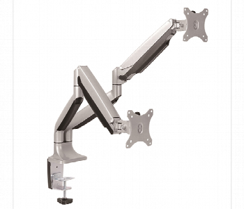 Express Delivery - Dual Monitor Pole Mounted Gas Spring Arm SKILL TECH SH 100 C024 13 to 32 Inch Aluminium - ID 7144517