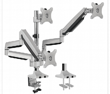 Express Delivery - Triple Monitor Pole Mounted Gas Spring Arm SKILL TECH SH 100 C036 17 to 30 Inch - ID 7144520