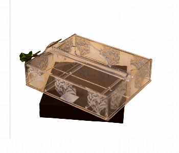 Express Delivery - Acrylic Cutlery Box Double Silver Arabic AC025S - ID 7144560