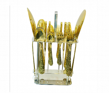 Express Delivery - Cutlery Set 32pcs Half Decor Golden D436G - ID 7144568