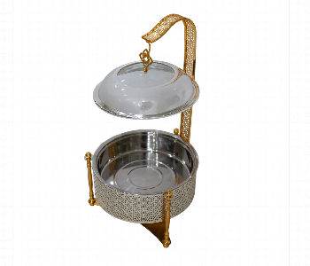 Express Delivery - Chafing Dish Round 6L Full Silver Gold - ID 7144580
