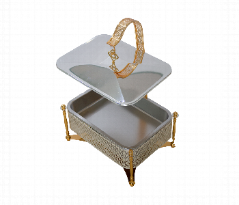 Express Delivery - Chafing Dish Rect 6L Full Silver Gold - ID 7144590