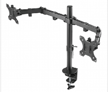 Express Delivery - Dual Monitor Pole Mounted Steel Articulating Arm SKILL TECH SH 024N 13 to 32 Inch - ID 7144597