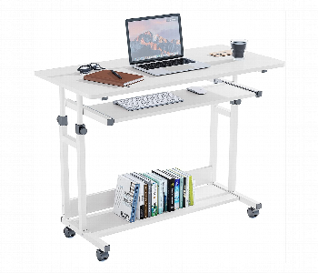 Express Delivery - Wooden Computer Table Height Adjustable Metal Frame 80x40 cm top White - ID 7144627