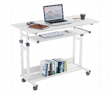 Express Delivery - Wooden Computer Table Height Adjustable Metal Frame 80x58 cm top White - ID 7144628