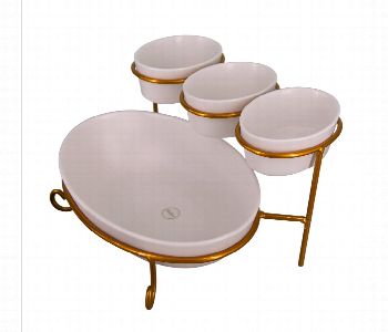 Express Delivery - 2 Tier Oval Serving Set 10x3x24 CM Gold DY4473 GLD - ID 7144666