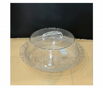 Express Delivery - Acrylic Round Tray with Cover Crystal Design AC057 Large - ID 7144690