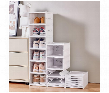 Express Delivery - Foldable 6 Layer Shoe Organizer Collapsible Shoe Rack Clear Door Design For Effortless Shoe Management - ID 7145062