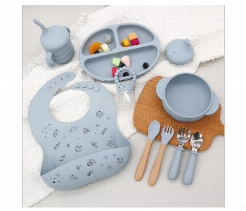 Express Delivery - Baby Dining Set Soft Silicone Feeding - ID 7145079