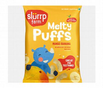 Express Delivery - Slurrp Farm Teething Millet Puffs  Mango And Banana Flavour 15G - ID 7147398
