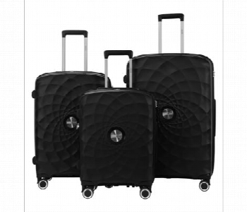 Express Delivery - Lightweight 3 Piece Polypropylene Luggage Set Black - ID 7147413