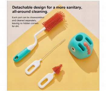 New Arrivals For Rabbit Baba Silicone 4 In 1 Baby Bottle Brush Set Nipple Brush Bottle Brush Straw Brush - ID 7147528
