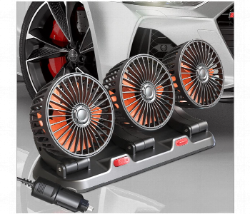 Express Delivery - Car Fan Three Head Vehicle Fan 2 Speeds Car Cooling Fan Low Noise 360 Degree Rotatable Electric Car Fans Usb - ID 7147529