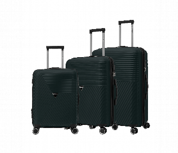 New Arrivals For Para John 3 Pcs 8 Wheels Pp Luggage Dark Green - ID 7147545