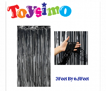 Express Delivery - Black Backdrop Foil Curtain 3 X 6.5 Feet - ID 7147617