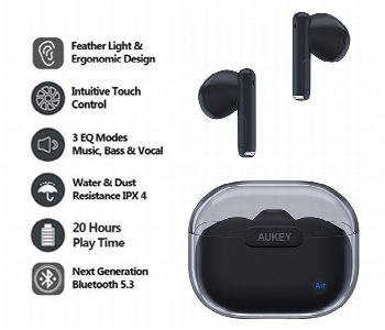 New Arrivals For Aukey Ep M2 Move Air True Wireless Earbuds . Black - ID 7147665
