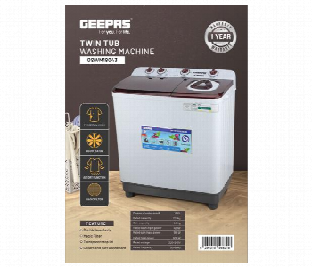 Express Delivery - Geepas 12.0 Kg Twin Tub Semi Automatic Washing Machine Gswm18043 - ID 7147695