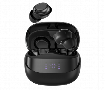 Amazing Thing Lite True Wireless Earbuds With Led Display  Matte Black Front View - ID 7147727