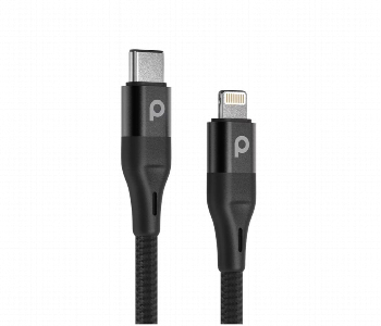 Express Delivery - Porodo Braided Usb C To Lightning Pd Cable 1.2M Black - ID 7147892