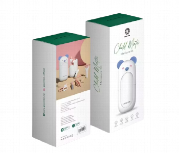 Green Lion Child Manicure Kit .Complete Nail Care Set In White Front View - ID 7147951