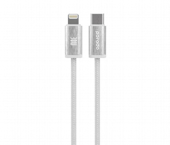 Porodo Woven 30W Lightning To Type C Cable 1.2M Front View - ID 7147953