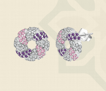 The Crystal Doughnut Earrings 4252 Front View - ID 7147985