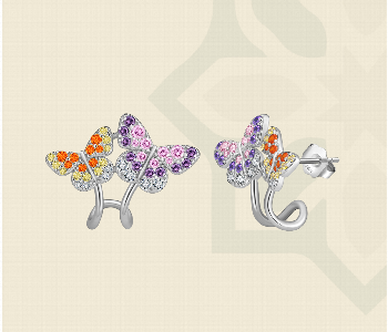 The Kaleidoscope Butterfly Earrings 4258 Front View - ID 7148049