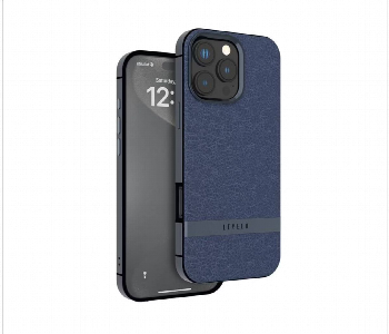 Express Delivery - Levelo Pelle Leather Case For Iphone 16 Pro Max Blue - ID 7148107