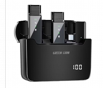 Express Delivery - Green Lion 2 In 1 Digital Display Microphone Type C Connector Black - ID 7148125