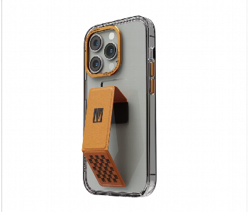 Levelo Morphix Clara Gripstand Iphone 14 Pro Imd Clear Back Case Orange Front View - ID 7148215