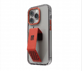 Levelo Morphix Clara Gripstand Iphone 14 Pro Max Imd Clear Back Case Red Front View - ID 7148221