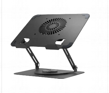 Express Delivery - Green Lion Adjustable Laptop Stand With Cooling Fan . Black - ID 7148252