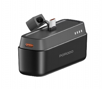 Express Delivery - Porodo 5000Mah Power Bank With Type C Connector  Black - ID 7148345