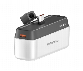 Express Delivery - Porodo 5000Mah Power Bank With Type C Connector  White - ID 7148347