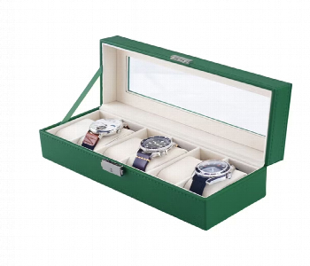 Express Delivery - Green Lion Classic Watch Box 6 Slots With Glass - ID 7148361
