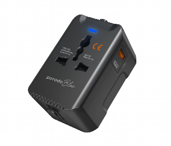 Express Delivery - Porodo Blue Dual Port Universal Charger Black - ID 7148370