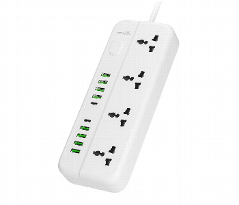 Express Delivery - Porodo Blue 4 Universal Sockets Power Strip - ID 7148454
