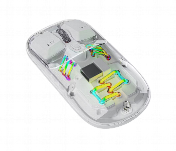 Porodo Transparent Mouse 2.4G And Bluetooth Dual Mode White Front View - ID 7148528