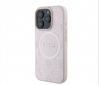 New Arrivals For Guess Magsafe Saffiano Pu Hard Case With Peony Classic Logo For Iphone 16 Pro - ID 7148656