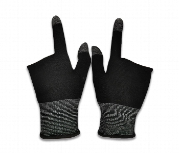 Mobile Gaming Finger Sleeves Black Front View - ID 7148724