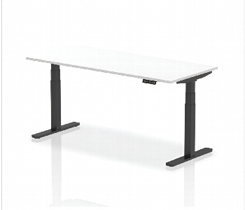 Navodesk Smart Height Adjustable Desk With Bluetooth Technology Black Frame And White Top Front View - ID 7148768